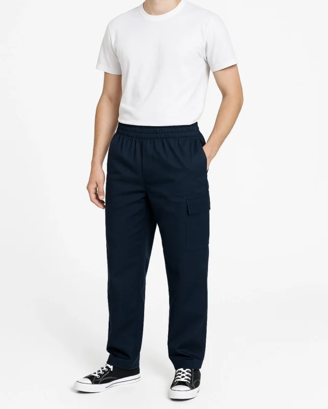 Dark Blue Cargo Trousers - Image 2