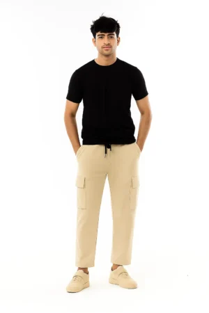 Beige Cargo Trousers